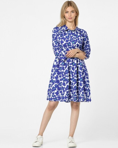 Buy Blue & White Dresses for Women by ISCENERY BY MODA Online | Ajio.com