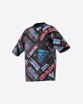 adidas kids Brand Print Round-Neck Cotton T-shirt-picture-26