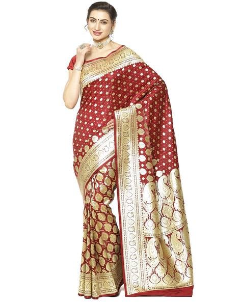 Fantabulous Red Soft Banarasi Silk Saree With Seraglio Blouse Piece –  LajreeDesigner