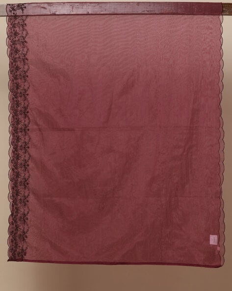 Embroidered Dupatta with Scalloped Hem Price in India