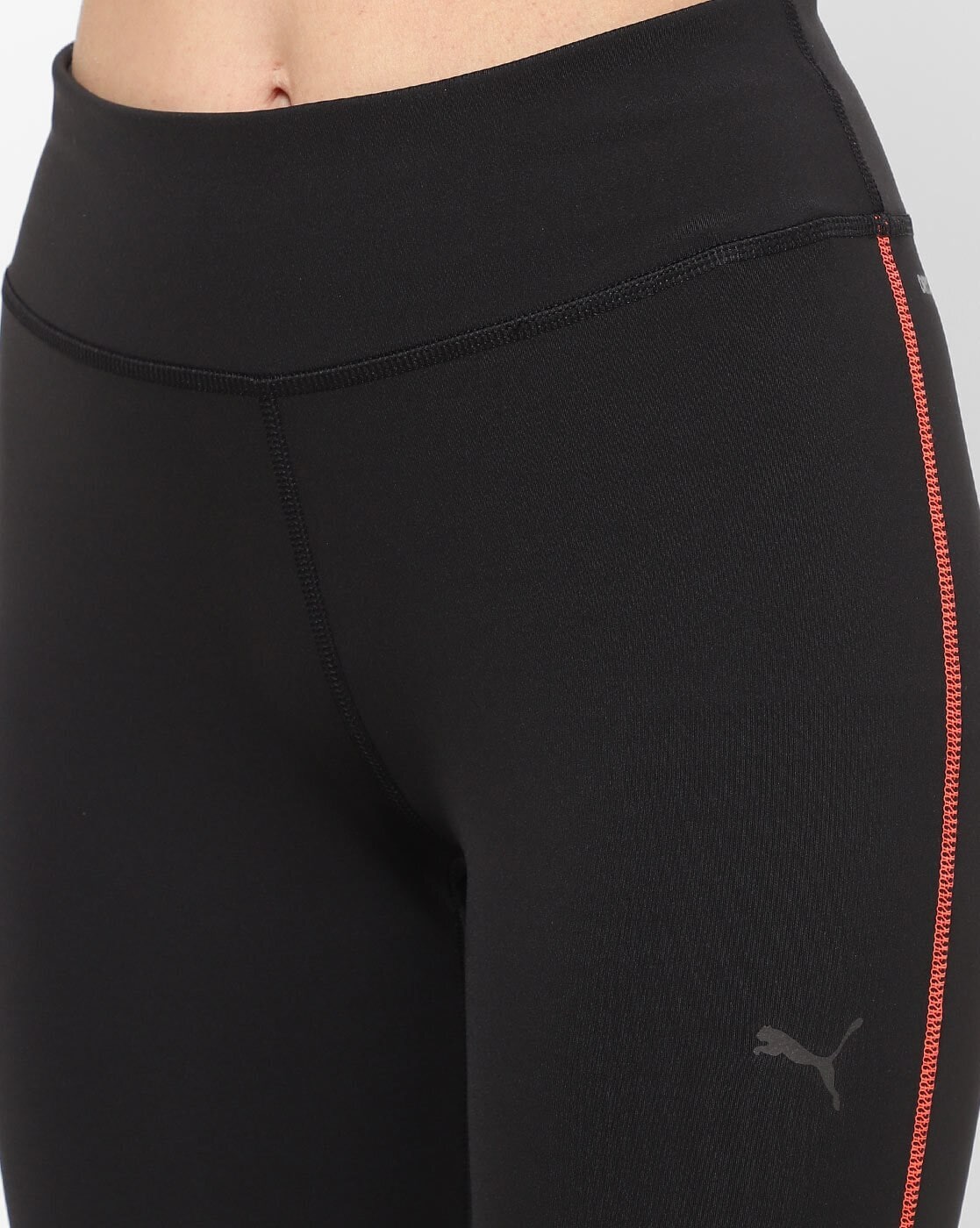 Ankle-Length Sports Leggings with Mesh Panel