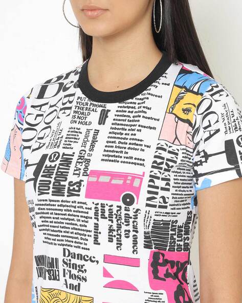 Typographic Print T-shirt Dress