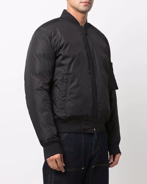 Loose Fit Bomber Jacket - Black - Men