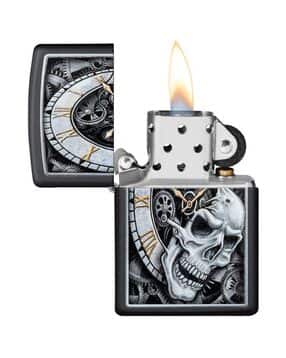 Zippo Skull Clock Design Windproof Pocket Lighter-picture-12