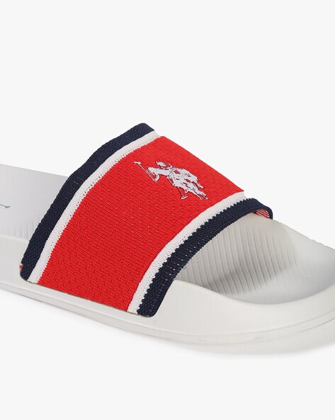 Red polo best sale slides mens