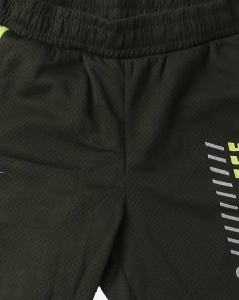 Typographic Print Shorts with Contrast Taping view 3
