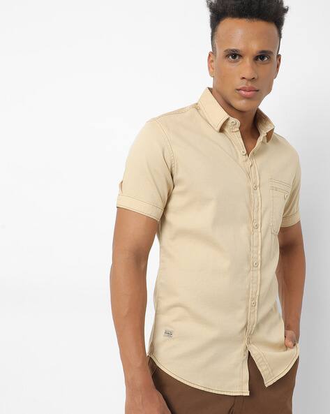 Buy Khaki Shirts for Men by MUFTI 