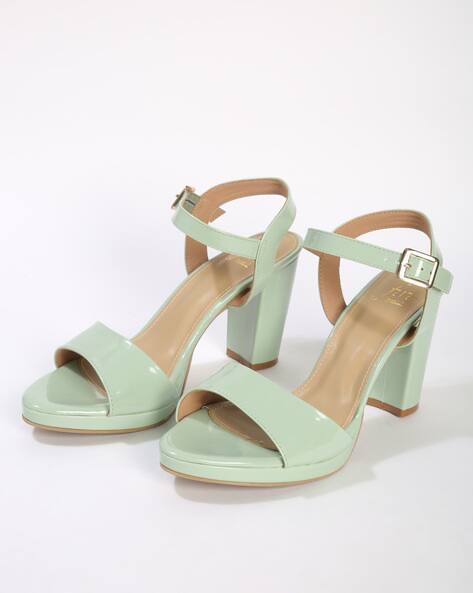 Buy Pista Green Heeled Sandals for Women by Five By Inc.5 Online | Ajio.com