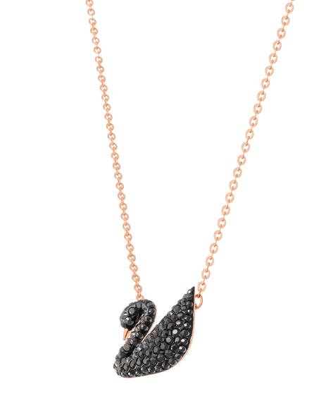 Swarovski Crystal-Studded Swan Necklace 