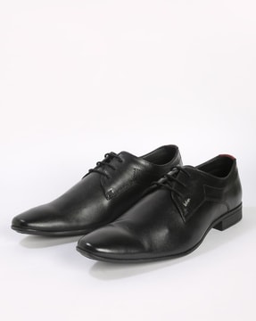 lee cooper black derby formal shoes