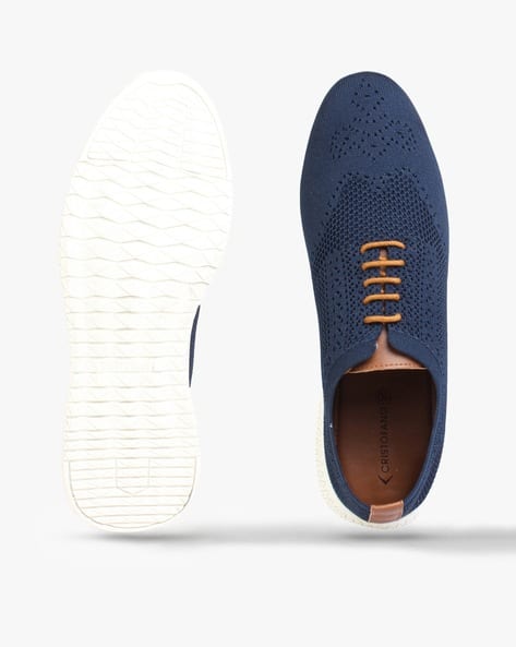 Low-Top Lace-Up Shoes with Perforations view 3