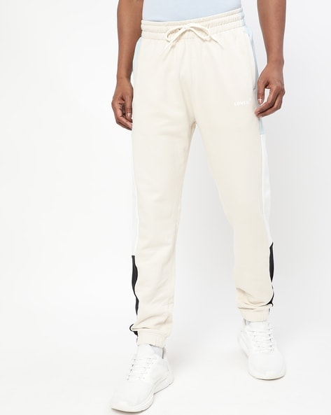 White discount cream joggers