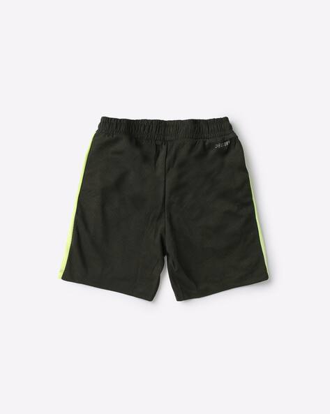 Typographic Print Shorts with Contrast Taping view 2