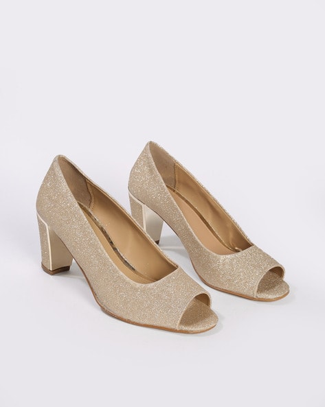 Buy Gold Heeled Sandals for Women by 