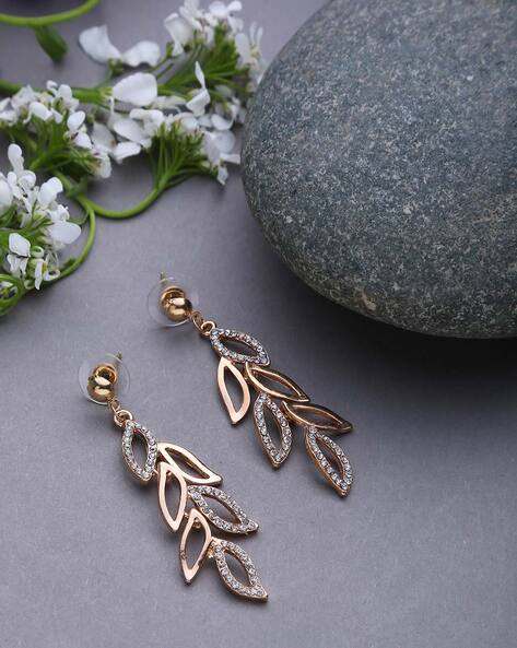 Simon G. Rose Gold Satin Finish Fallen Leaves Dangle Earrings | DE117R –  Ben Garelick