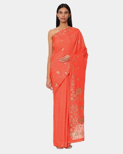 SATYA PAUL The Rosy Embroidered Saree