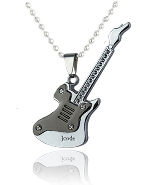 Showroom of 925 sterling silver music charm guitar pendant necklace for  women | Jewelxy - 176092