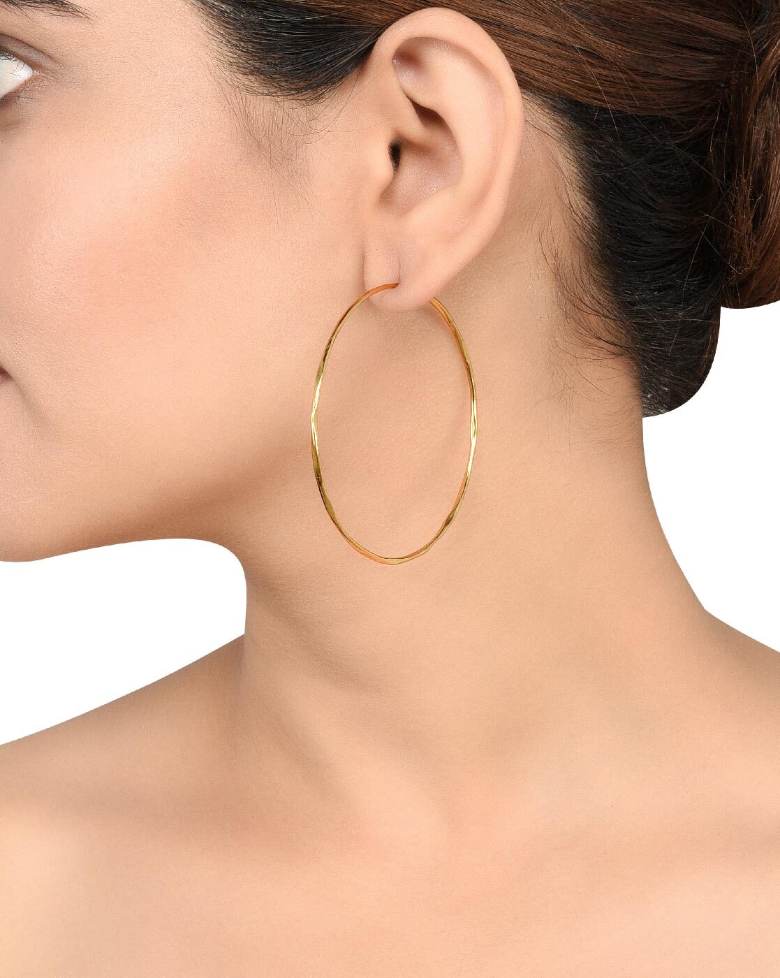 Gold Hammered Hoop Earrings  Julie Vos