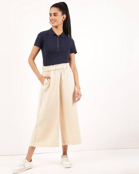Buy Cream Trousers \u0026 Pants for Women by 