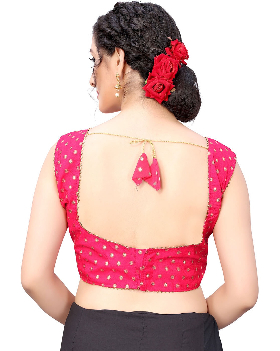 Buy Pink & gold Blouses for Women by Mahotsav Online | Ajio.com
