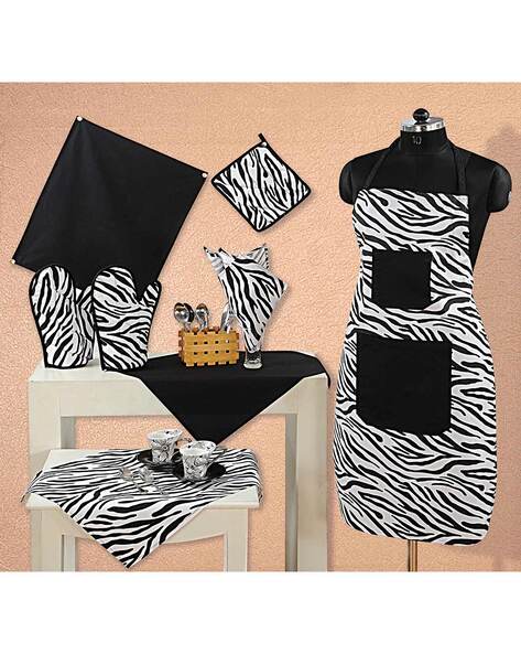 Buy Black & White Kitchen Linen for Home & Kitchen by Swayam Online