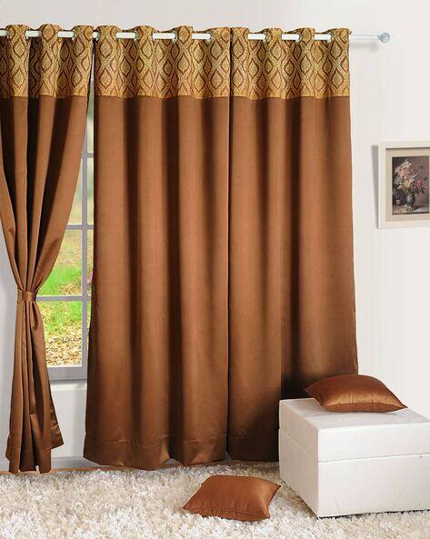 brownish curtains