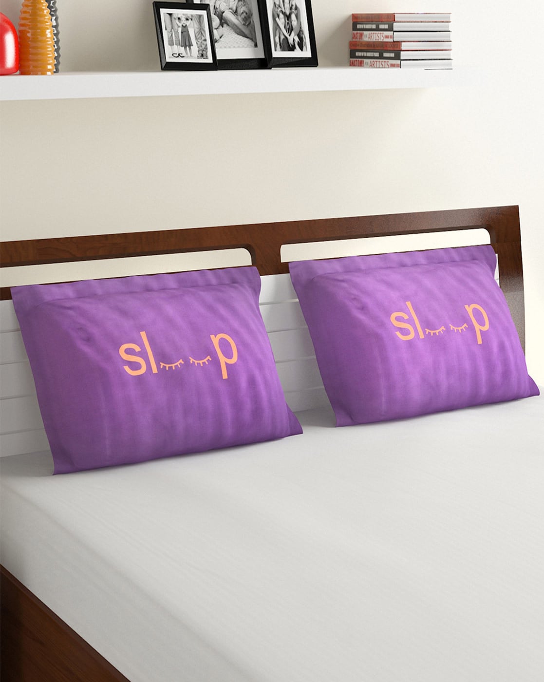 purple cushions for bed