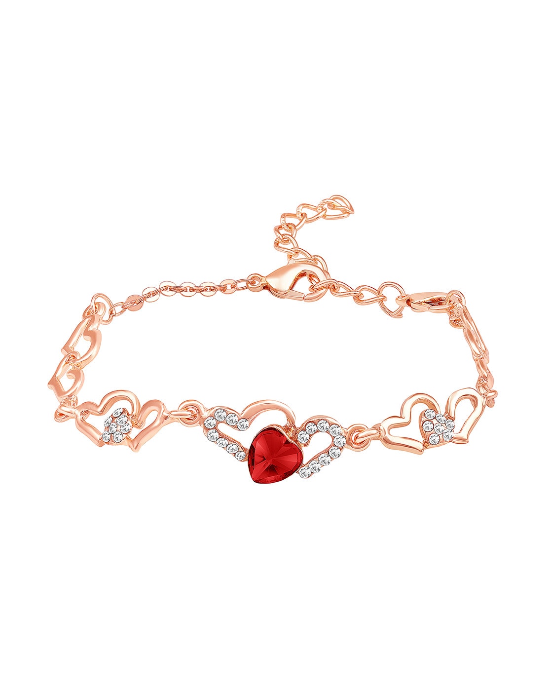 Gold bracelet clearance with red roses