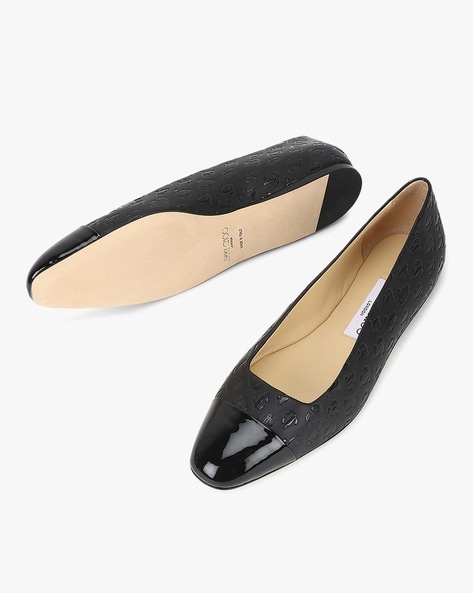 JIMMY CHOO Watson leather-trimmed logo-jacquard ballet flats