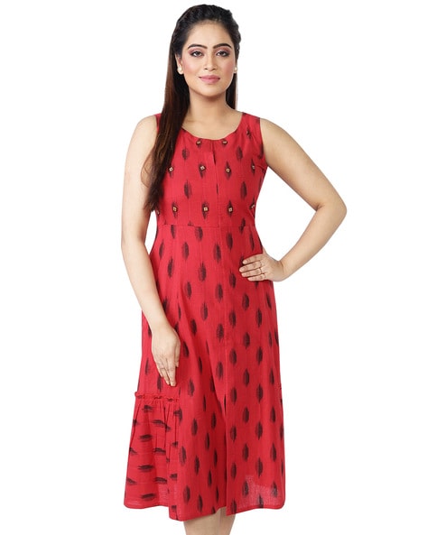 Maroon Georgette Straight Kurta With Self Embroidered Designs at Soch