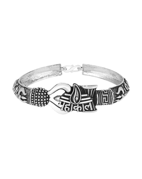 Buy 925 Sterling Silver Handmade Chitai Work Lord Shiva mahakal Mantra  Bracelet Kada Best Unisex Tribal Ethnic Jewelry Nsk784 Online in India -  Etsy