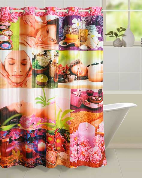 Multi Bath Curtains For Home, India Print Shower Curtain