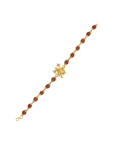 Stylish Om With Rudraksha Gold Bracelet – Prabhubhakti