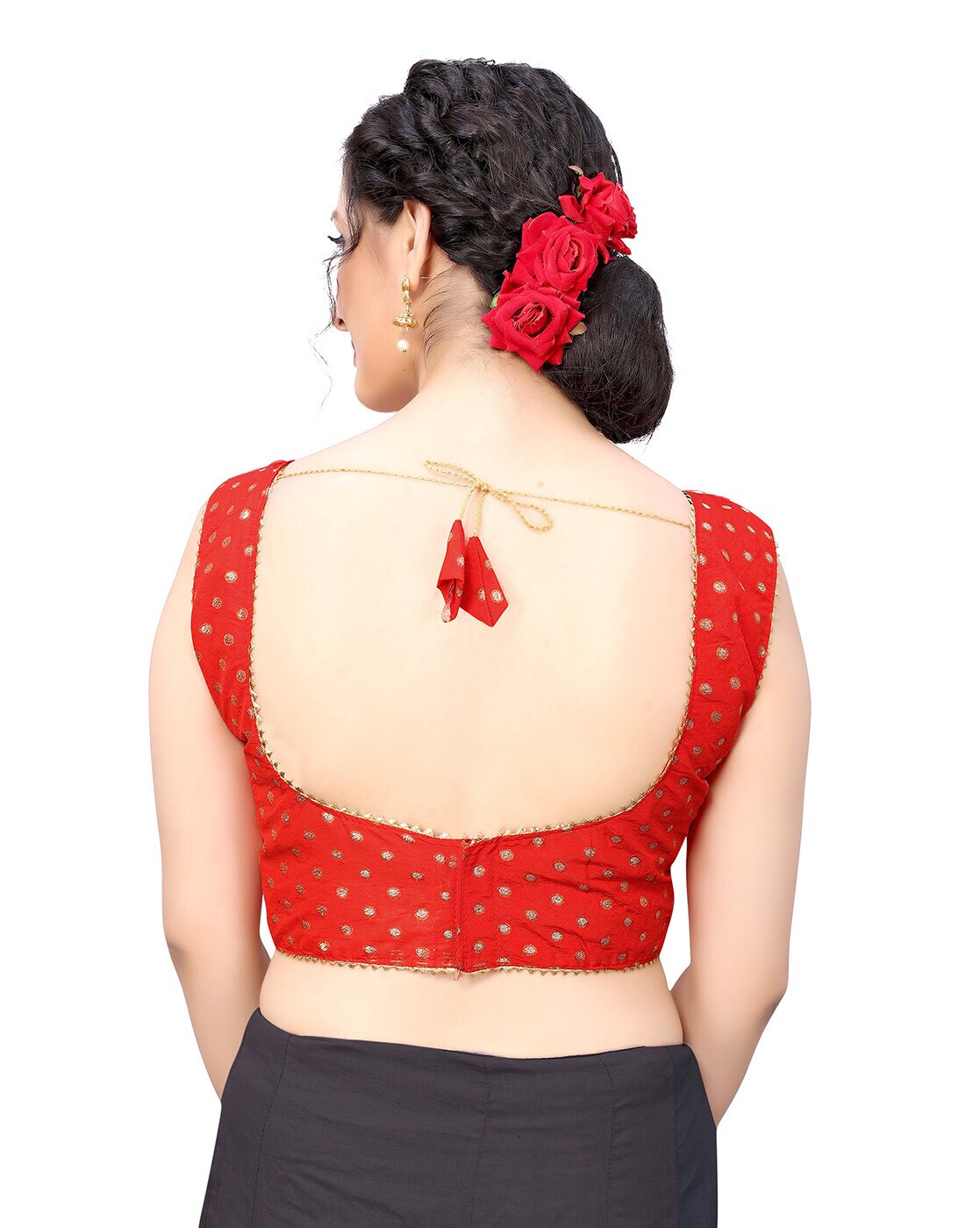 Buy Red & gold Blouses for Women by Mahotsav Online | Ajio.com