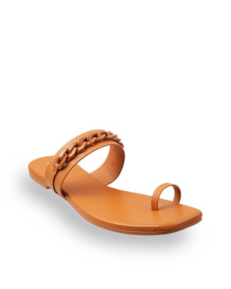Buy Tan Flat Sandals for Women by Metro Online | Ajio.com
