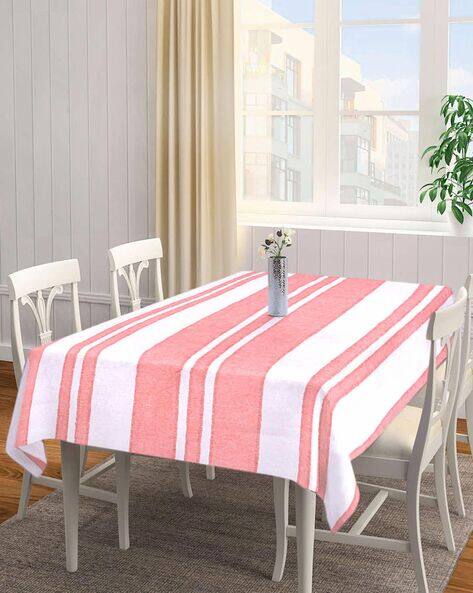 KLOTTHE Striped Cotton 6-Seater Table Cover