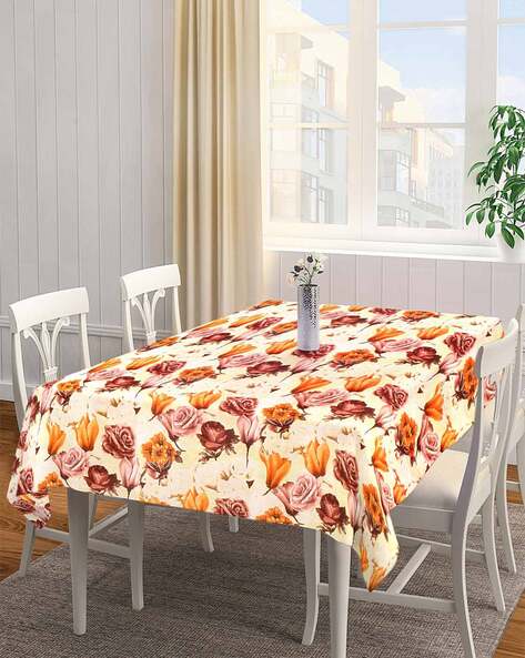 KLOTTHE Floral Print 6-Seater Table Cover