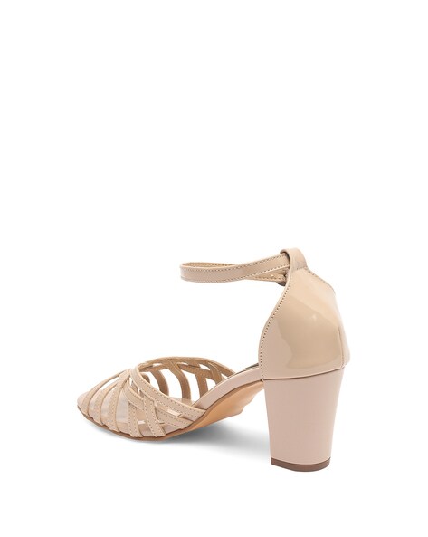 Pump Heeled Sandals with Ankle-Strap