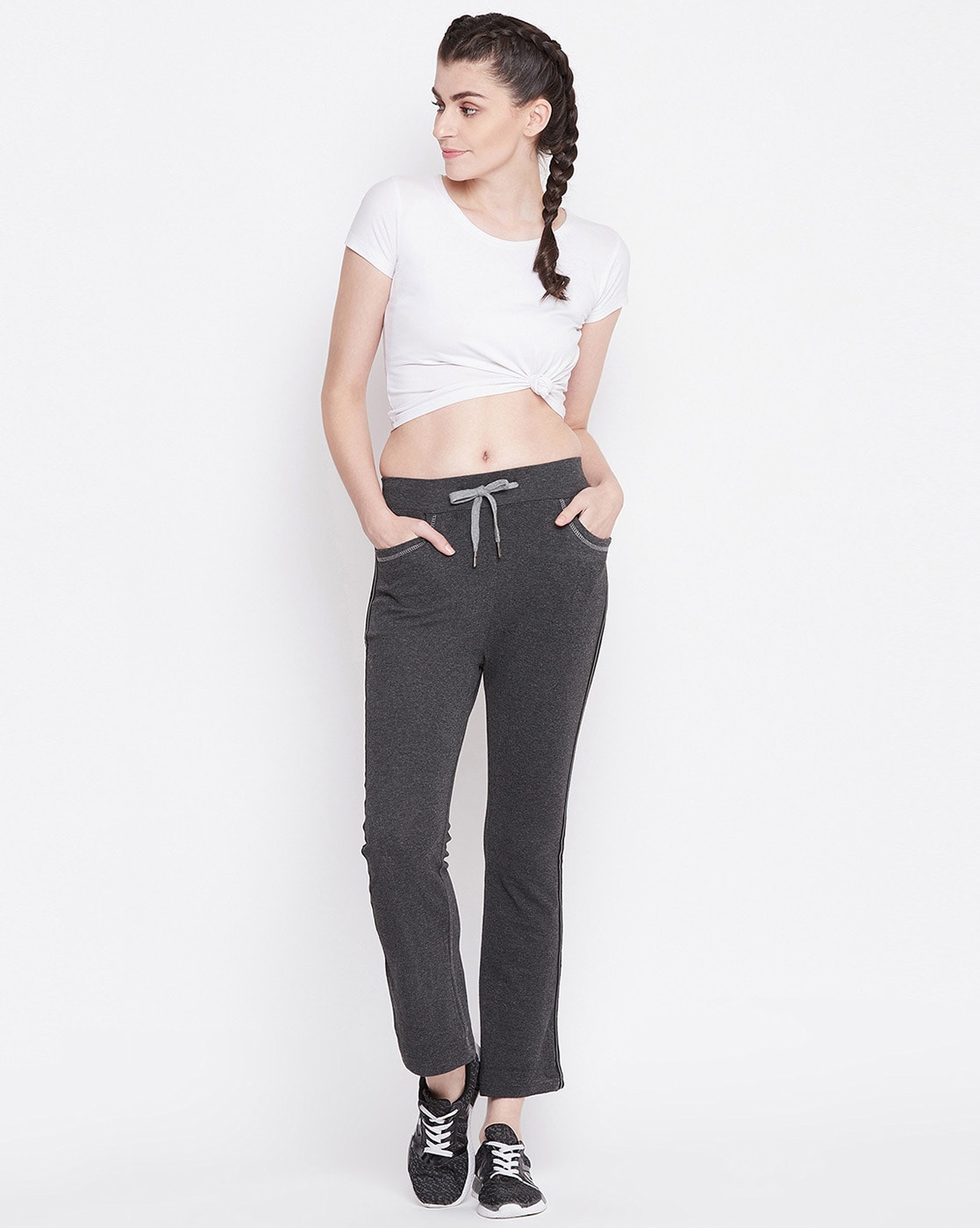 Brand Logo Ladies Light Grey Slim Fit Track Pant, Waist Size: 30.0 at Rs  210/piece in New Delhi