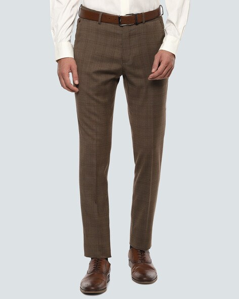 Buy Turtle Men Brown Solid Slim Formal Trousers - Trousers for Men 1562555  | Myntra