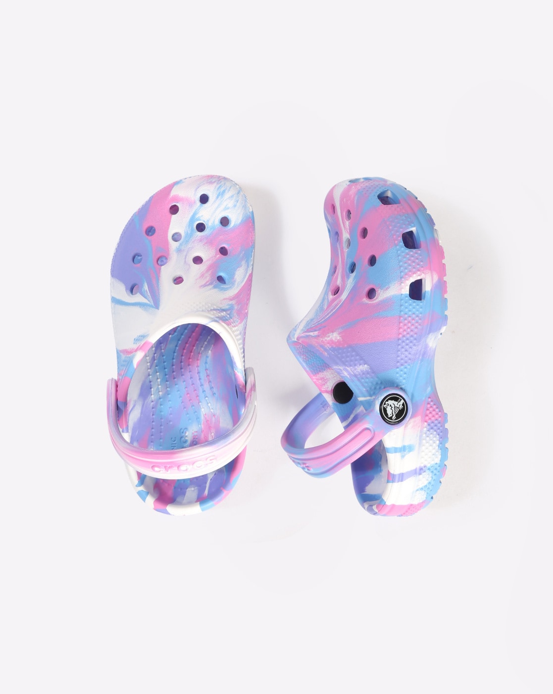 Crocs blue deals and pink