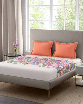 stellar home 144 TC Floral Print Double Bedsheet with Pillow Covers-picture-28