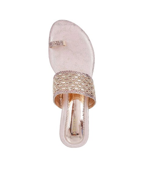 Azura Exchange Rhinestone Toe Ring Flat Sandals | Rockmans