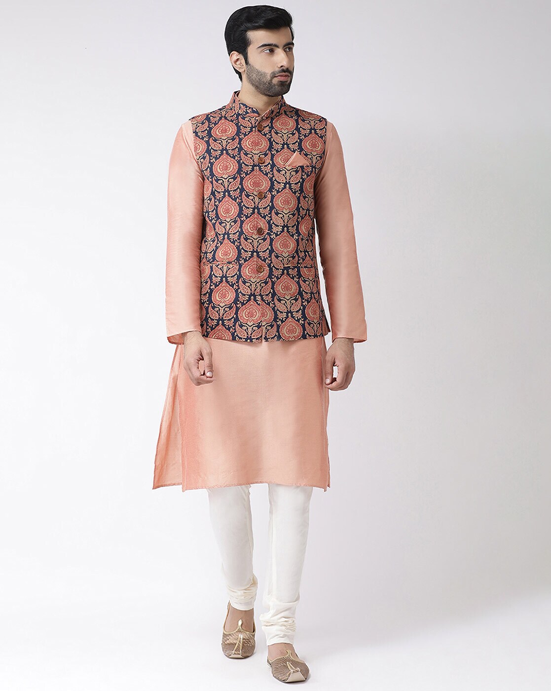 Buy Peach 2-Piece Ethnic Suit for Men by AJ DEZINES Online | Ajio.com