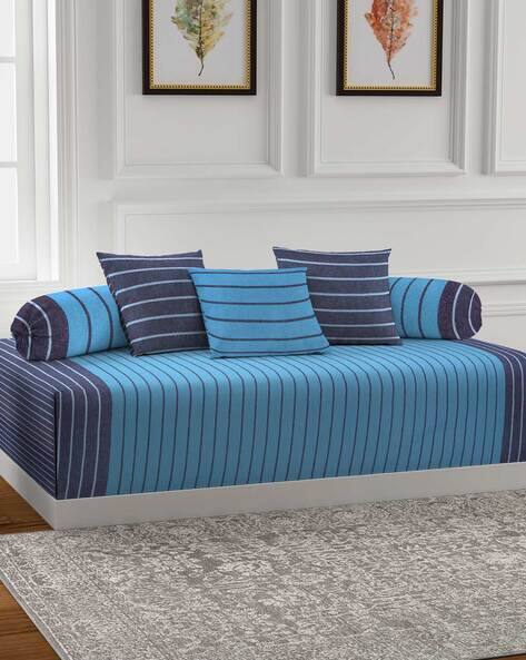 KLOTTHE Woven Design Single Bedsheet With 2 Bolster Covers & 3 Cushion Covers