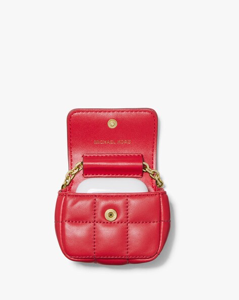 Buy Michael Kors Quilted Leather Apple AirPods Crossbody Bag, Red Color  Women