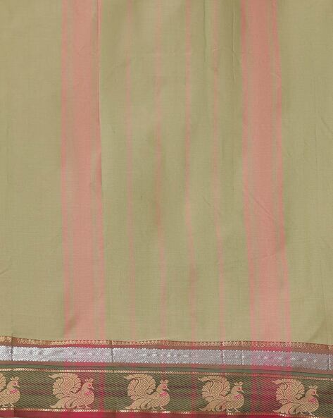 Buy Elegant Uttara - Mystic Pink Checks Handloom Kanchi Cotton saree