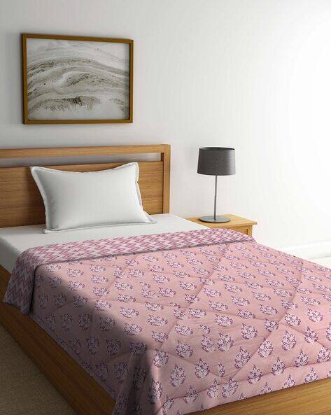 KLOTTHE 600 GSM Floral Print Single Bed Quilt