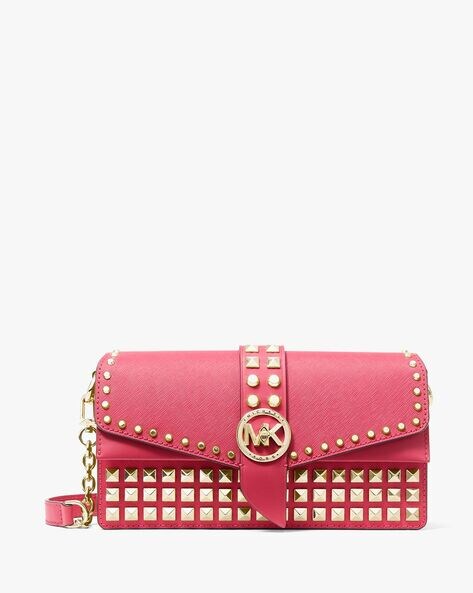 Michael Kors Purse Pink With Gold Studs | eBay