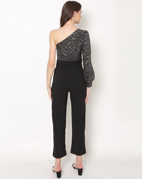 One shoulder cheap sequin jumpsuit